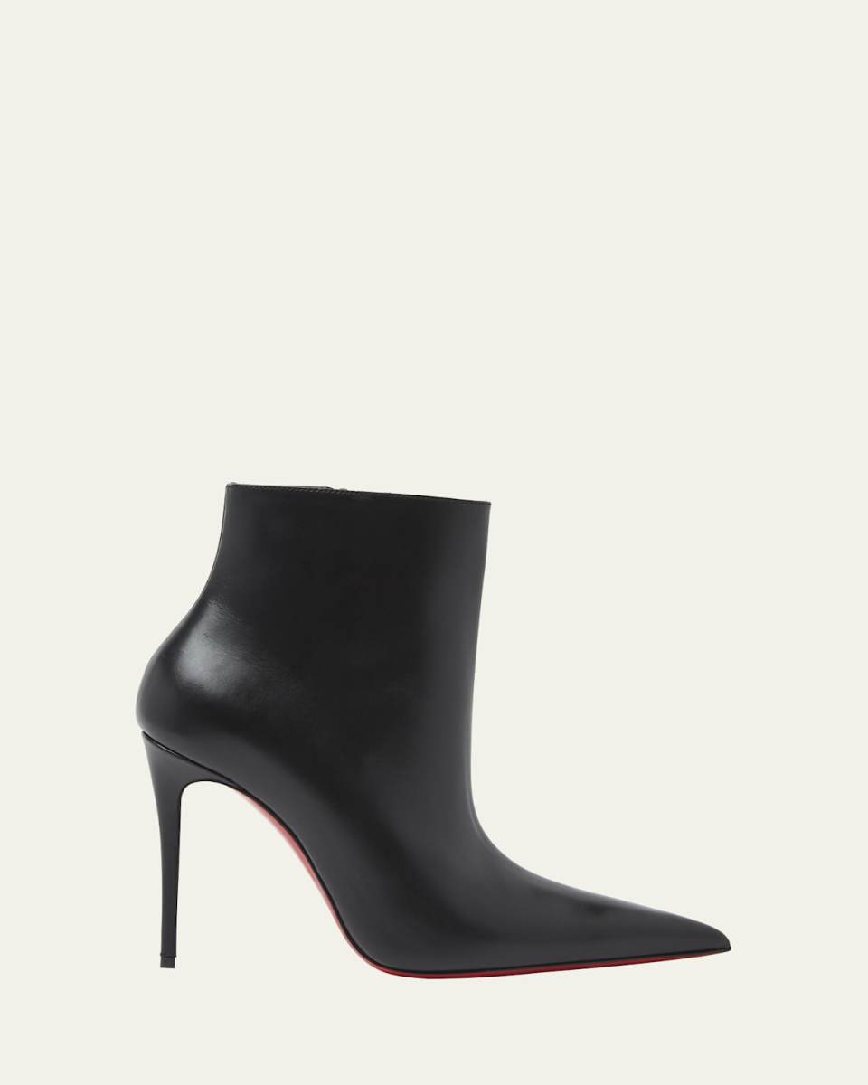 Kate Leather Red Sole Stiletto Booties